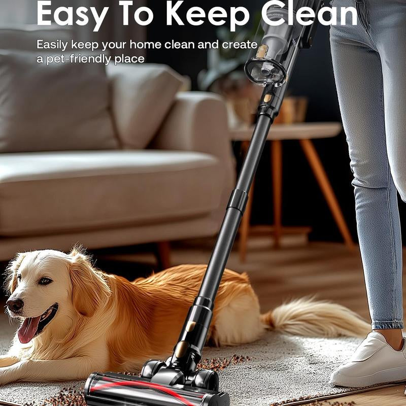 Trucozie Cordless Vacuum Cleaner-T352, 45Kpa 50 Mins Runtime Self-Standing Stick Vacuum Cleaners for Home, Powerful Suction, Lightweight, LED Touch Screen 8 in 1 Vacuum for Pet Hair, Carpet, Hardwood Floor