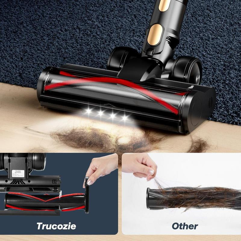 Trucozie Cordless Vacuum Cleaner-T352, 45Kpa 50 Mins Runtime Self-Standing Stick Vacuum Cleaners for Home, Powerful Suction, Lightweight, LED Touch Screen 8 in 1 Vacuum for Pet Hair, Carpet, Hardwood Floor