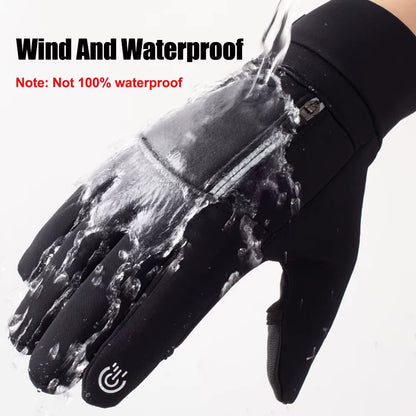 Winter Warm Gloves Flip over Expose Two Fingers Gloves Waterproof Windproof Touch Screen Gloves Cycling Ski Fishing Gloves