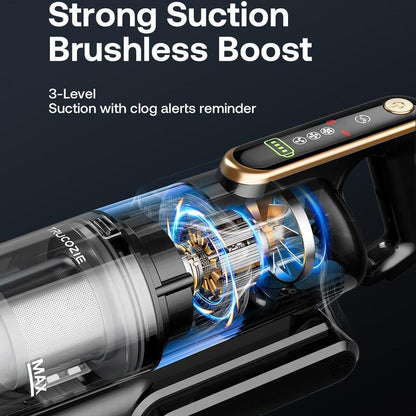 Trucozie Cordless Vacuum Cleaner-T352, 45Kpa 50 Mins Runtime Self-Standing Stick Vacuum Cleaners for Home, Powerful Suction, Lightweight, LED Touch Screen 8 in 1 Vacuum for Pet Hair, Carpet, Hardwood Floor