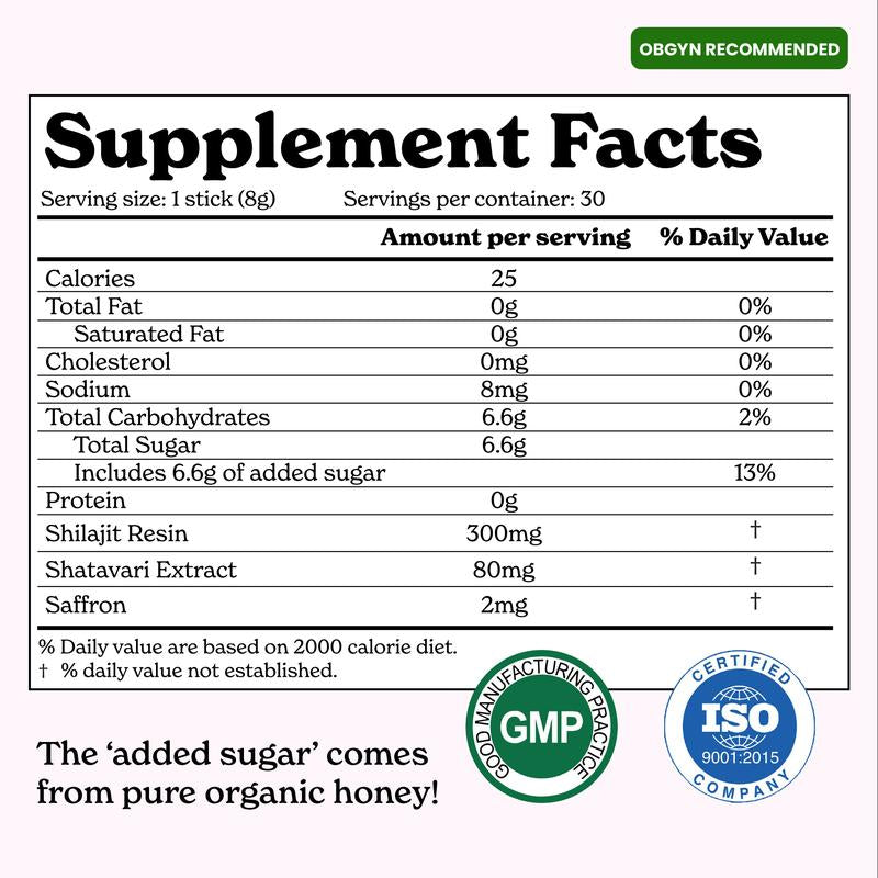 2 Packs of Women Multi-Mineral Honey Sticks | Betteralt She-Lajit Strawberry Flavor | Shilajit, Shatavari & Saffron | Hormonal Balance & Energy - 60 Honey Packs